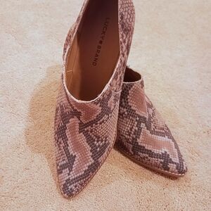 Lucky Brand Women's Snakeskin Ankle Boots - Brown
